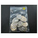 18 Silver Washington Quarters including: 1939-P,  1940s (5), 1950s (5), and 1960s (7)