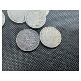 Twenty-One Older Nickels: 19 mixed date and no date Buffalo Nickels; 1907 and 1910 V Nickels