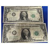 1970 Bermuda $1.00 Bill; 1988A $1.00 Dollar Bill; and Four 1963B $1.00 Bills--6 total notes