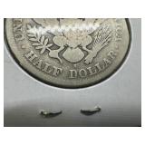 Semi Key Date 1896-s Silver Barber Half Dollar (Greybook Wholesale price for a G4 is $85)