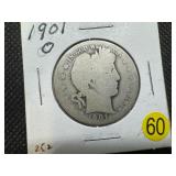 1901-O Silver Barber Half Dollar