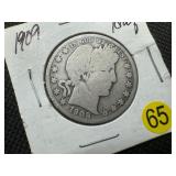 1909 Silver Barber Half Dollar