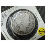 1915-S Silver Barber Half Dollar