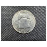 1950-D AU Silver Franklin Dollar