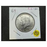 1964 90% Silver Kennedy Half Dollar