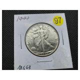 1944 Walking Liberty Half Dollar Marked MS63 when purchased