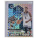 Anthony Edwards 2024-25 Panini Mosaic Silver Prizm Montage #12 - Minnesota Timberwolves Basketball Card