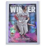 Matt Olson 2024 Topps Home Run Challenge Winner Purple SP #HRCW-5 and Numbered 473/607 - Atlanta Braves Baseball Card