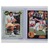 Lot of 2 Brett Favre Rookie Football Cards including Classic and Wild Card