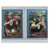 Lot of 2 1994 Topps Finest Football Cards Featuring Steve Young and Brett Favre