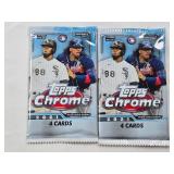 Lot of 2 Unopened Topps Chrome 2021 Baseball Card Packs