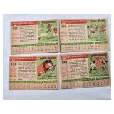Lot of 4 Vintage 1955 Topps Baseball Cards Featuring Elmer Valo, Ted Lepcio, Grady Hatton, and Dick Hall