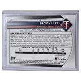 Brooks Lee Rookie 2025 Topps Chrome Blue Mojo #72 and Numbered 012/125 - Minnesota Twins Baseball Card
