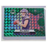 J.J. McCarthy Rookie 2024 Panini Mosaic Green Prizm #275 - Minnesota Vikings Football Card