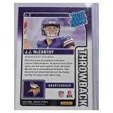 J.J. McCarthy Rookie 2024 Panini Donruss Rated Rookie Throwback #2 - Minnesota Vikings Football Card
