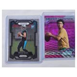 Lot of 2 Bryce Young Football Rookie Cards featuring Panini Prizm and Goodwin Champions Pink Wave