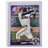 Royce Lewis Rookie 2017 1st Bowman Purple SP #BD-1 and Numbered 233/250 - Minnesota Twins Baseball Card