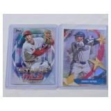 Lot of 2 Shohei Ohtani Foil Baseball Cards with Topps Stars of MLB Set.