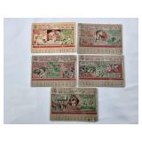 Lot of 5 Vintage 1956 Topps Baseball Cards Featuring Johnny O