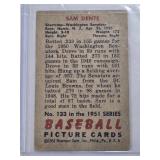 Sam Dente 1951 Bowman #133 - Washington Senators Vintage Baseball Card