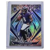 Lamar Jackson 2024 Panini Phoenix Foil SP #102 and Numbered 141/399 - Baltimore Ravens Football Card