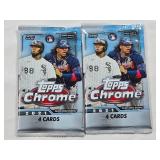 Lot of 2 Unopened 2021 Topps Chrome Baseaball Packs