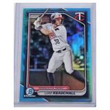 Luke Keaschall Rookie 2024 Bowman Chrome Blue Refractor #BDC-82 - Minnesota Twins Baseball Card