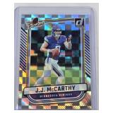 J.J. McCarthy Rookie 2024 Panini Donruss The Rookies Foil #TR-1 - Minnesota Vikings Football Card