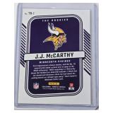J.J. McCarthy Rookie 2024 Panini Donruss The Rookies Foil #TR-1 - Minnesota Vikings Football Card