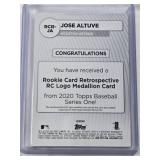 Jose Altuve 2020 Topps Rookie Card Retrospective RC Logo Medallion Card - Houston Astros Baseball Card
