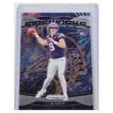 J.J. McCarthy Rookie 2024 Panini Prizm Fireworks #18 - Minnesota Vikings Football Card