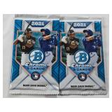 Lot of 2 Unopened Packs of 2021 Bowman Chrome Baseball