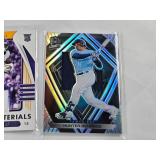 Lot of 6 NFL Relic Cards Including  Anthony Schwartz Rookie Materials, Ihmir Smith-MarsetteRookie Materials, Justice Hill Rookie Gear, Hunter Renfroe, and Chase Young Absolute Hoggs