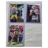Lot of 3 Justin Herbert Football Cards Including Rookie and Refractor