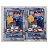 Lot of 2 Unopened Packs of 2025 Topps Chrome Baseball