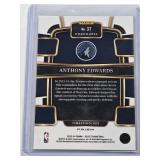 Anthony Edwards 2023-24 Panini Select Blue Holo Prizm #37 - Minnesota Timberwolves Basketball Card