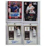 Lot of 8 Auto Baseball Cards All in Magnetic One Touches Featuring Bailey Falter, Nick Wells, Victor Arano, Kyle Molnar, Colton Welker, Logan Wyatt, and Rhett Wiseman