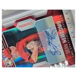 Lot of 8 Baseball Cards All in Magnetic One Touch Cases Featuring Sean Newcomb, Will Craig, Jose Soriano, Cal Conley, and Carlos Cortes with Autographs