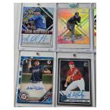 Lot of 8 Baseball Cards In Magnetic One Touch Cases Featuring Sean Reid-Foley, Justin Sheffield, Ryan Holgate and Others with Autographs and Prospect Signatures