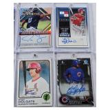 Lot of 8 Baseball Cards In Magnetic One Touch Cases Featuring Sean Reid-Foley, Justin Sheffield, Ryan Holgate and Others with Autographs and Prospect Signatures