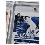 Lot of 8 Hockey Cards Most in Magnetic One Touch Cases Featuring Players Including Brenden Morrow, Dion Phaneuf, and Jaromir Jagr with Special Features Like Rookies and Limited Editions.