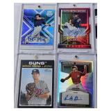 Lot of 8 Baseball Cards All in Magnetic One Touch Cases Featuring Payton Henry, Brent Honeywell, Ryley Gilliam, Pat Mahomes, Jackson Rutledge, Brooks Gosswein, Ethan Hankins, and Antonio Gomez with Au