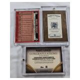 Lot of 7 Baseball Cards in Magnetic and Screw Down One Touch Cases Featuring Alfonso Soriano, Mike Trout, and Roger Clemens with Autographs and Relics.