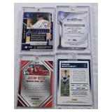 Lot of 8 Baseball Cards in Magnetic One Touches with Chance Adams, Dennis Santana, Blake Rutherford, Julio Pablo Martinez, Jackie Bradley Jr., Jason Jennings, Jordon Montgomery, and Jakson Reetz. Incl