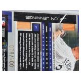 Lot of 8 Baseball Cards in Magnetic One Touches with Chance Adams, Dennis Santana, Blake Rutherford, Julio Pablo Martinez, Jackie Bradley Jr., Jason Jennings, Jordon Montgomery, and Jakson Reetz. Incl