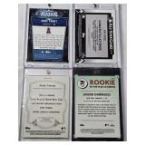 Lot of 8 Baseball Cards 7 in Magnetic One Touch Cases Featuring Mike Trout, Max Muncy, Evan Carter, Justus Sheffield, Myke Towers, Jasson Dominguez, Ben Schwartz, and Paul Skenes. Includes Rookie, All