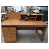 HUGE WOOD WORK BENCH WITH LIGHTS