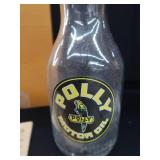 VINTAGE POLLY GAS MOTOR OIL BOTTLE WITH SPOUT / ORIGINAL BOX