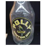 VINTAGE POLLY GAS MOTOR OIL BOTTLE WITH SPOUT / ORIGINAL BOX