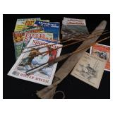 VINTAGE BAMBOO FLY ROD AND VINTAGE MAGAZINES